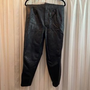 Free People Faux Leather black trousers